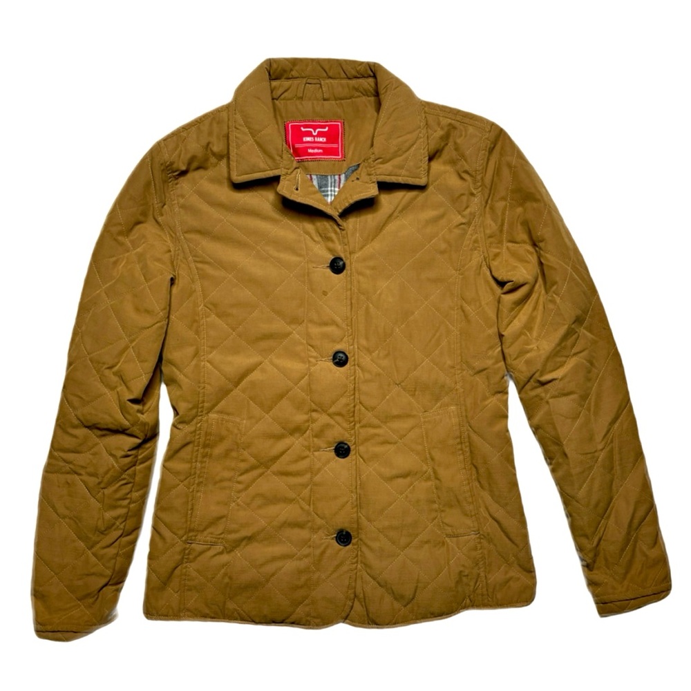 Kimes Ranch Quilted Jacket Women Tan Plaid Lined  Western Barn